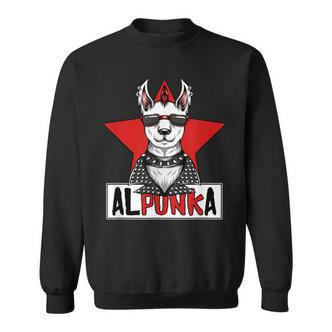 Alpunka Punk Alpaca Lama Punk Rock Rocker Anarchy Sweatshirt - Seseable De