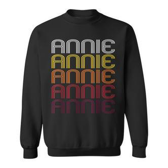 Annie Retro Wordmark Pattern – Vintage Style Sweatshirt - Seseable De