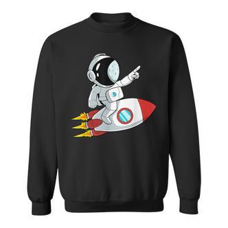 Astronaut und Rakete im Weltraum Sweatshirt, Unisex Schwarz - Seseable De