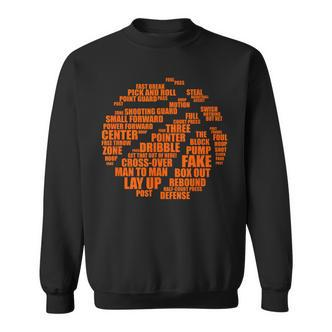 Basketball-Wortwolke Schwarzes Sweatshirt, Sportmotiv Tee - Seseable De