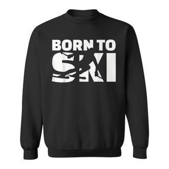 Born to Ski Schwarz Sweatshirt, Pistenmotiv für Skifahrer - Seseable De