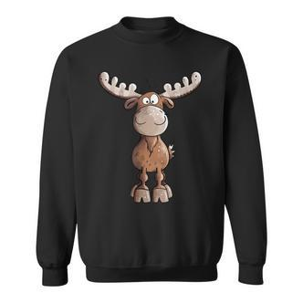 Crazy Elk I Deer Reindeer Fun Animal Motif Sweatshirt - Seseable De