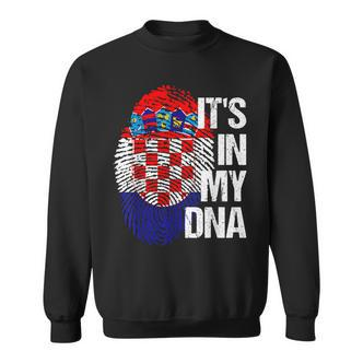 Croatia Hrvatska Flag Home Roots Fingerprint Dna Sweatshirt - Seseable De