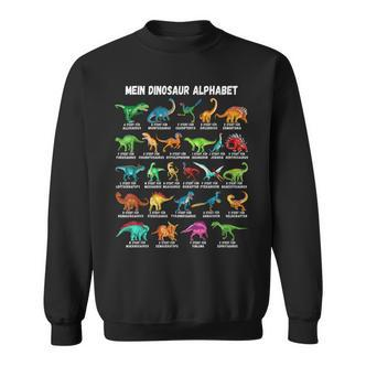 Dinosaur Types Alphabet A-Z Dino Abc T-Rex Dinosaur Black Sweatshirt - Seseable De