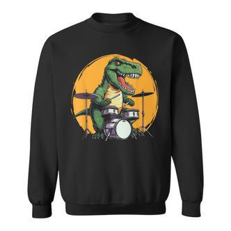 Dinosaurier Schlagzeuger Sweatshirt, Lustiges T-Rex Musik Motiv - Seseable De