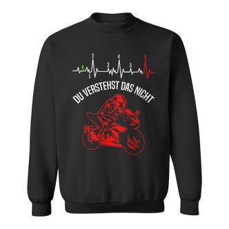 Du Verstehst Das Nicht Motorrad Herzschlag Schwarzes Sweatshirt für Biker - Seseable De