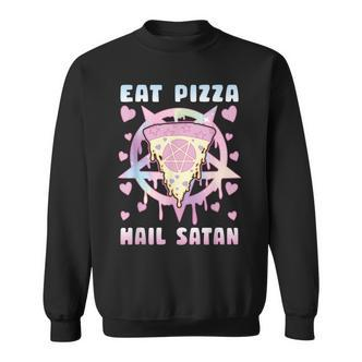Eat Pizza Hail Satan Occult Satanic Sweatshirt - Seseable De