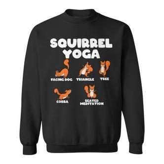 Eichhörnchen Yoga Lustiges Pose Illustration Schwarz Sweatshirt - Seseable De