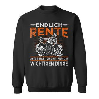 Endlich Rente Biker Grandpa & Motorradfahrer Rentner Sweatshirt - Seseable De