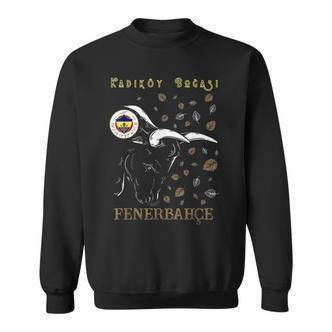 Fenerbahçe-Schwarzes Sweatshirt mit Bullen-Grafik und Team-Emblemen - Seseable De