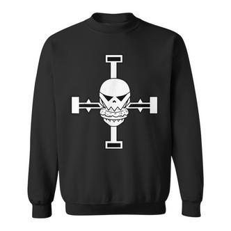 Fitness Sweatshirt für Herren mit Totenkopf und Hanteln Motiv, Kraftsport Tee - Seseable De