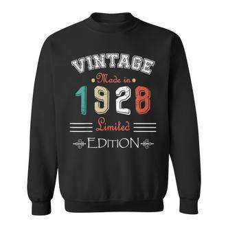 Geboren Im Jahr 1928Intage Hergestellt Im Jahr 1928 Geburtstag Jahrestag 96 Sweatshirt - Seseable De