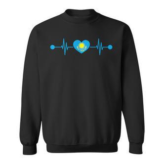 Heartbeat Kazakh Kazakhstan Sweatshirt - Seseable De