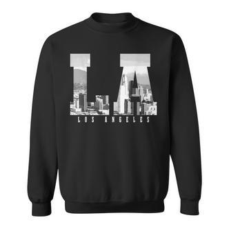 La Los Angeles California Skyline Usa Vintage Souvenir Black Sweatshirt - Seseable De