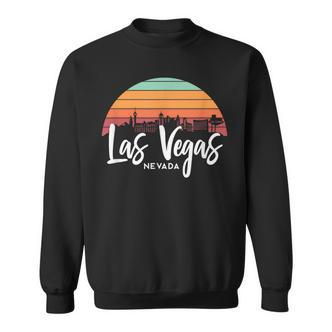 Las Vegas Nevada Sunset Vintage Retro Skyline Sweatshirt - Seseable De