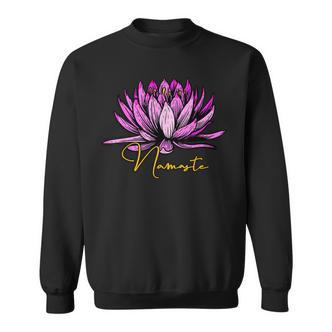 Lotusblüte Namaste Schwarzes Sweatshirt, Entspannendes Yoga-Motiv Tee - Seseable De