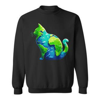 Lustiger Tag Der Erde 2024 Katzenliebhaber Süße Katze Earth Day Sweatshirt - Seseable De