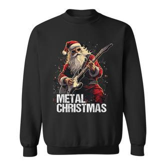 Metal Christmas Christmas Santa Guitar Sweatshirt - Seseable De