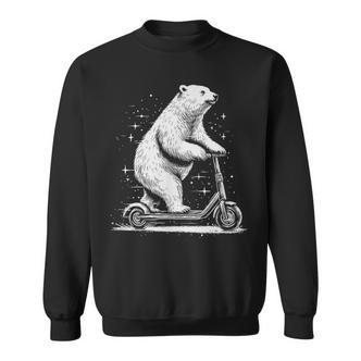 Polar Bear On An E-Scooter Sweatshirt - Seseable De