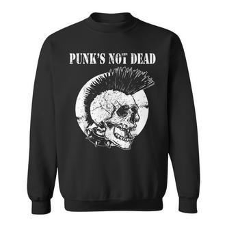 Punk's Not Dead Punker Punk Rock Concert Skull S Sweatshirt - Seseable De