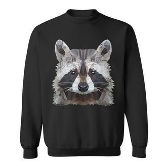 Raccoon Vintage Polygon Raccoon Sweatshirt - Seseable De