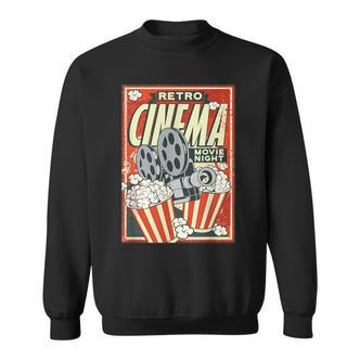 Retro Cinema Poster Popcorn Camera Film Sweatshirt - Seseable De