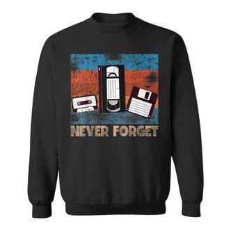 Retro Musik Kassette & Floppy Disk Sweatshirt in Schwarz für Nostalgiker - Seseable De
