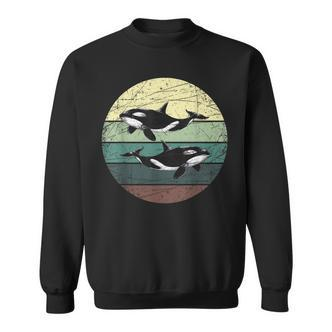 Retro Pinguin Grafik Sweatshirt im Vintage Stil mit Sonnenuntergang - Seseable De