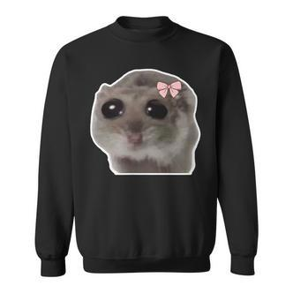 Trauriger Hamster Meme Hamster Mit Tränenden Augen Sweatshirt - Seseable De