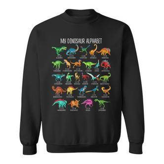 Types Of Dinosaur Alphabet A-Z Abc Dino Identification Sweatshirt - Seseable De