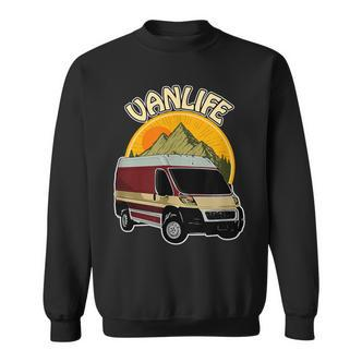 Vanlife Abenteuer Camping Sweatshirt, Bergsonnenuntergang Design - Seseable De