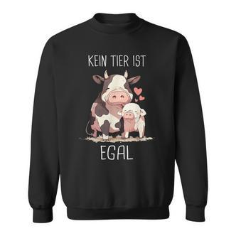Vegetarier Kein Tier Ist Egal Veganer Kuh Schwin German Sweatshirt - Seseable De