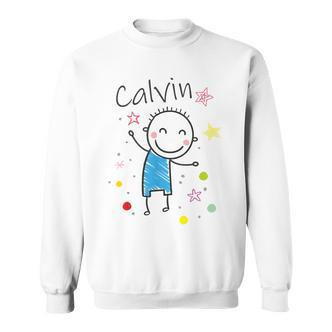 Cartoon Charakter Sweatshirt für Kinder, Calvin Design mit Sternen & Glitzer - Seseable De