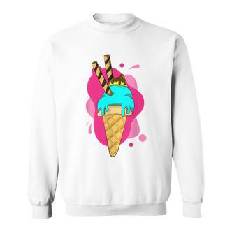 Summer Dessert Ice Cream Cone Waffle Ice Cream S Sweatshirt - Seseable De