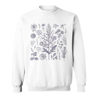 Vintage-Inspirierte Blume Botanischer Naturforscher Sweatshirt - Seseable De
