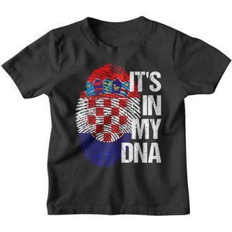 Croatia Hrvatska Flag Home Roots Fingerprint Dna Kinder Tshirt - Seseable De