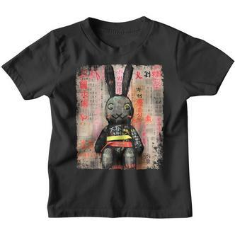 Cyberpunk Rabbit Japanese Futuristic Rabbit Samurei Kinder Tshirt - Seseable De