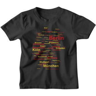 Deutschland Karte Umriss Städte Berlin Hamburg Köln Flagge Kinder Tshirt - Seseable De