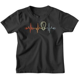 Electrician Heartbeat Electronics Technician Heart Line Kinder Tshirt - Seseable De