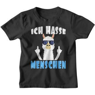 Ich Hasse Menschen Alpaca And Lama With Middle Finger S Kinder Tshirt - Seseable De