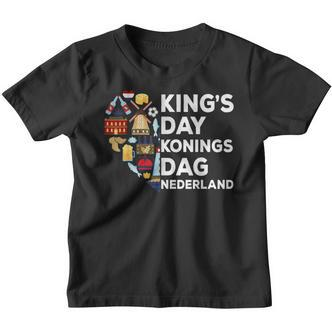 Koningsdag Netherlands Holidays Kings Day Amsterdam Kinder Tshirt - Seseable De