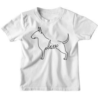 Bull Terrier Dogs Love Love Single Line Kinder Tshirt - Seseable De