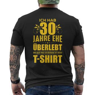 30 Jahreerheiratet Slogan T-Shirt mit Rückendruck - Seseable De