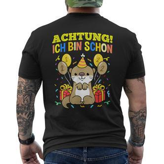 Achtung Ich Bin Schon 2 Geburtstag Otter T-Shirt mit Rückendruck - Seseable De