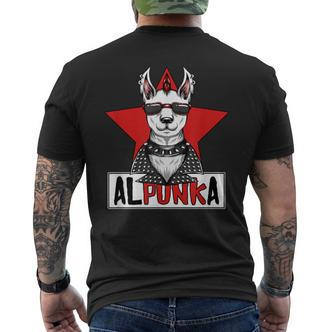 Alpunka Punk Alpaca Lama Punk Rock Rocker Anarchy T-Shirt mit Rückendruck - Seseable De