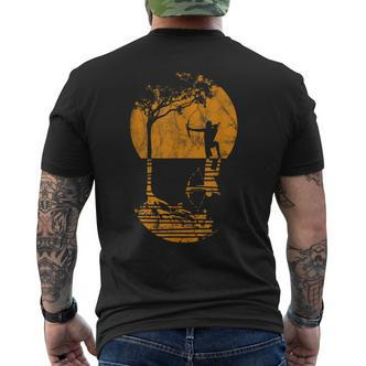 Baum und Schaukel Design Kurzärmliges Herren-T-Kurzärmliges Herren-T-Shirt für Herren im Sonnenuntergang Look - Seseable De