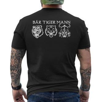Bear Tiger Man Beard Carrier Slogan T-Shirt mit Rückendruck - Seseable De