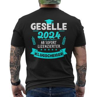 Bestandene Gesellenprüfung Gesellenbrief Azubi Geselle 2024 T-Shirt mit Rückendruck - Seseable De