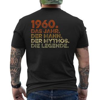 Birthday Vintage 1960 Man Myth Legend T-Shirt mit Rückendruck - Seseable De
