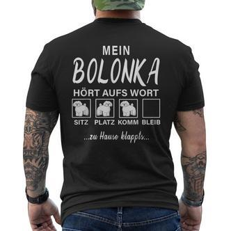 Bolonka Zwetna My Dog Listens To Wort T-Shirt mit Rückendruck - Seseable De